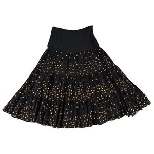 Black Sequin Skirt Whimsygoth Fairy Party Cocktail Gold Sparkle Boho Western Med